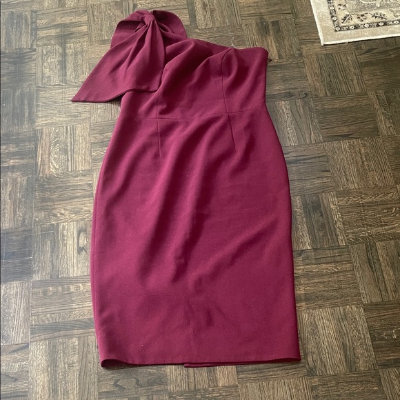 Dress the Population One-Shoulder Burgundy Dress